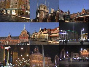 Amsterdam Montage/Dam Square at Night