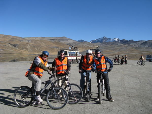 The bikers at 16,000 feet.