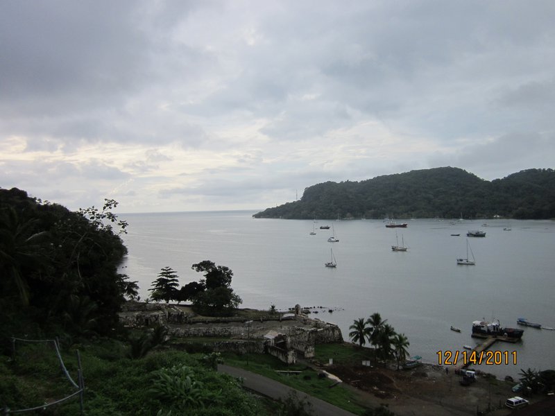 view from the mountain we climbed in Portobelo