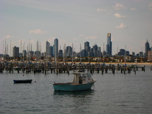 The view back across Port Phillip