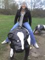 Emily on a cow!