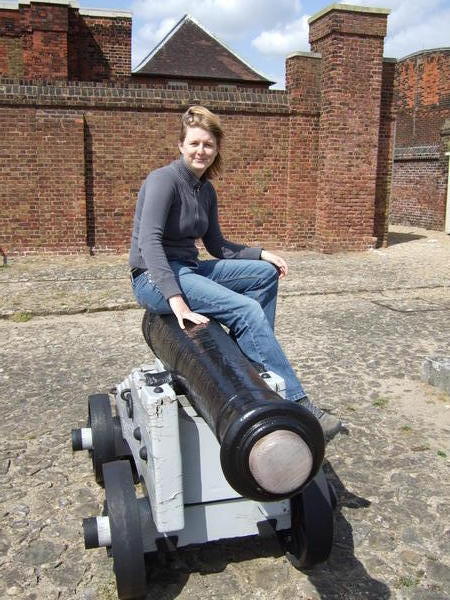 Sitting on a cannon