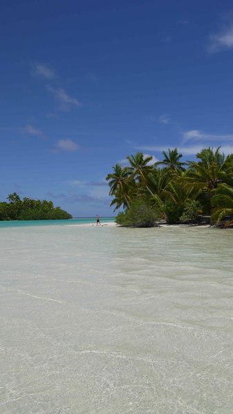 Stranden på One Foot Island. 