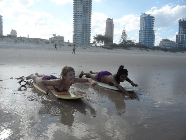 Me and Chloe learning to Surf