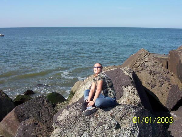 Me on rocks at beach