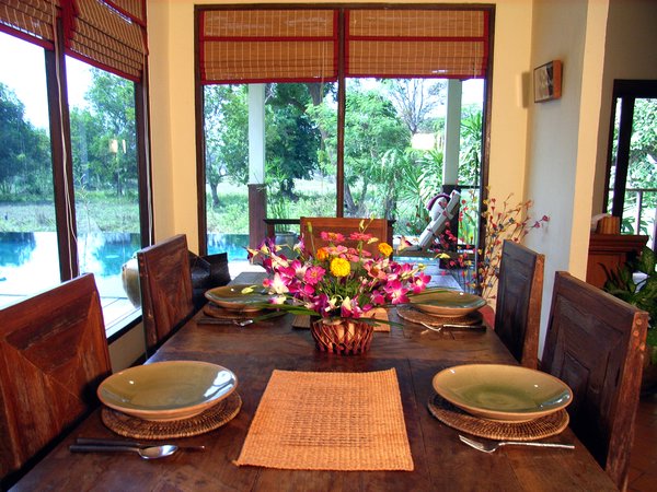 Dining room at the villa