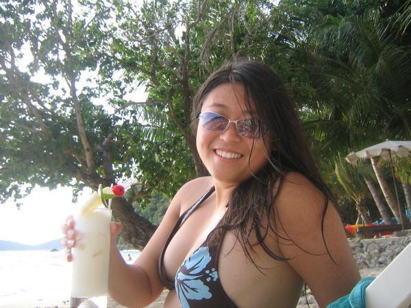 Amy and her Pina Colada