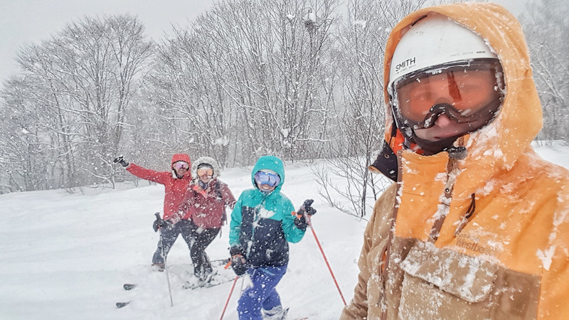 Friends from home on an Iwatake powder day