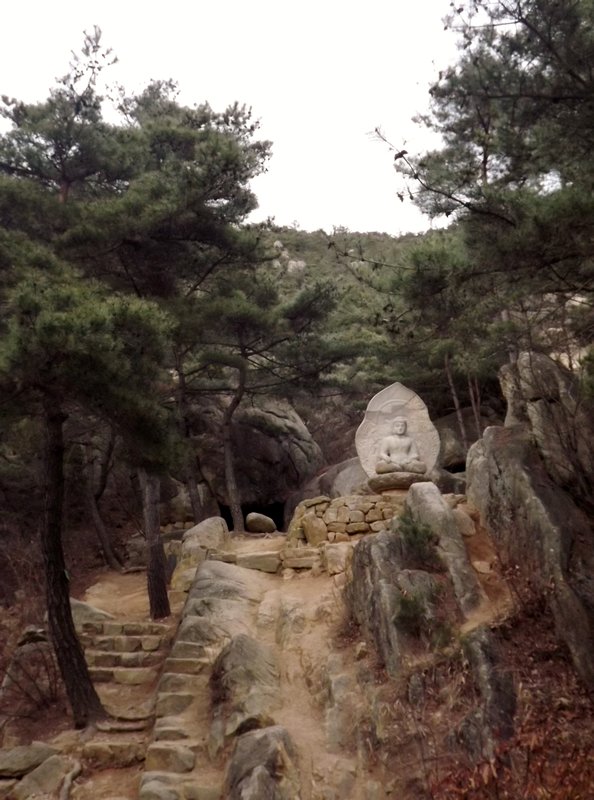 A Buddha Sculpture on Namsan Mountain