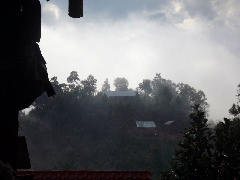 Early morning mist in Akha village