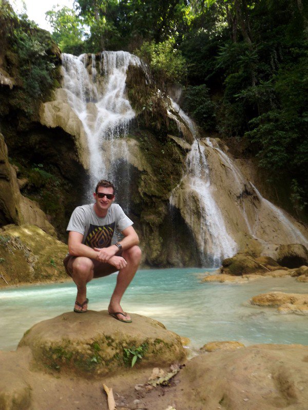 Me at Kuang Si waterfalls