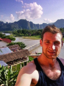 The view from the balcony at Vang Vieng