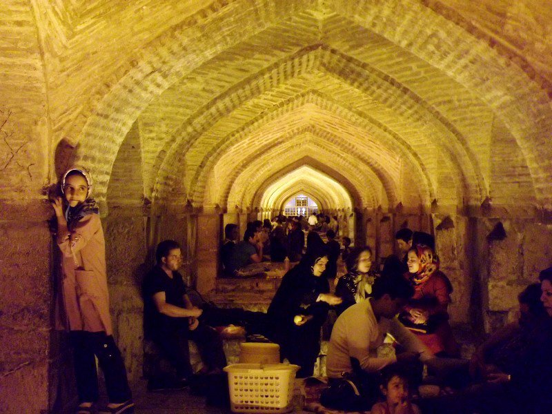 Esfahan nightlife under the bridge