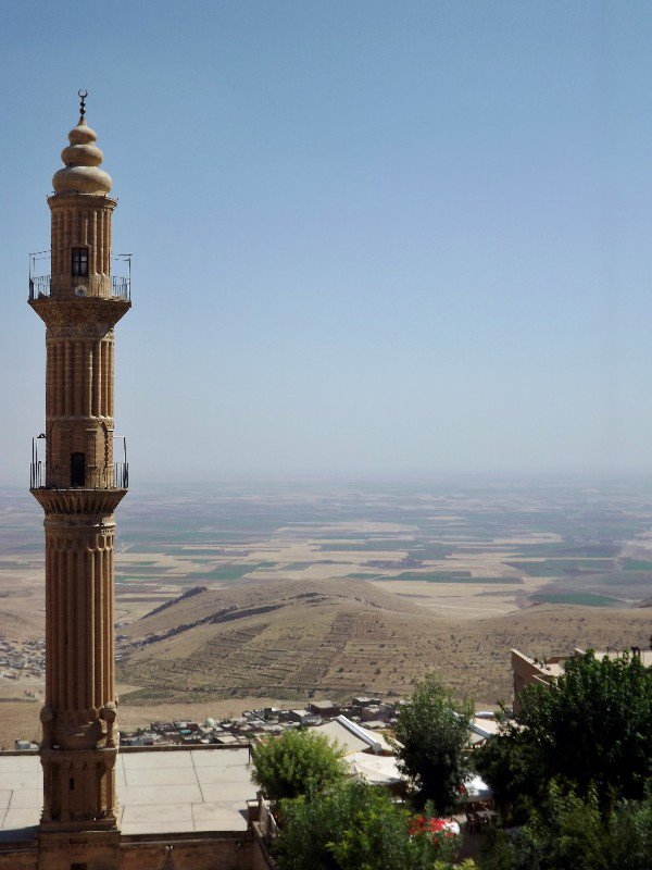 The minaret overlooking the plains towards Syria