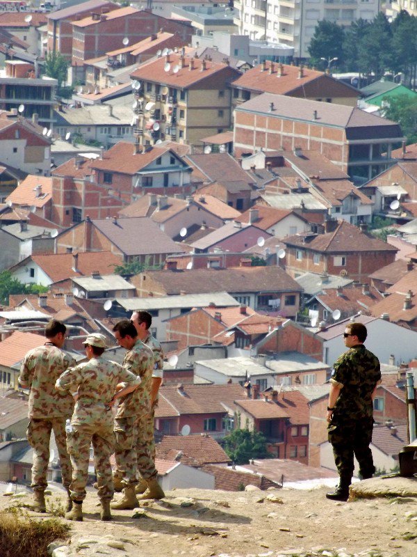 Soldiers looking over Prizren, Kosovo