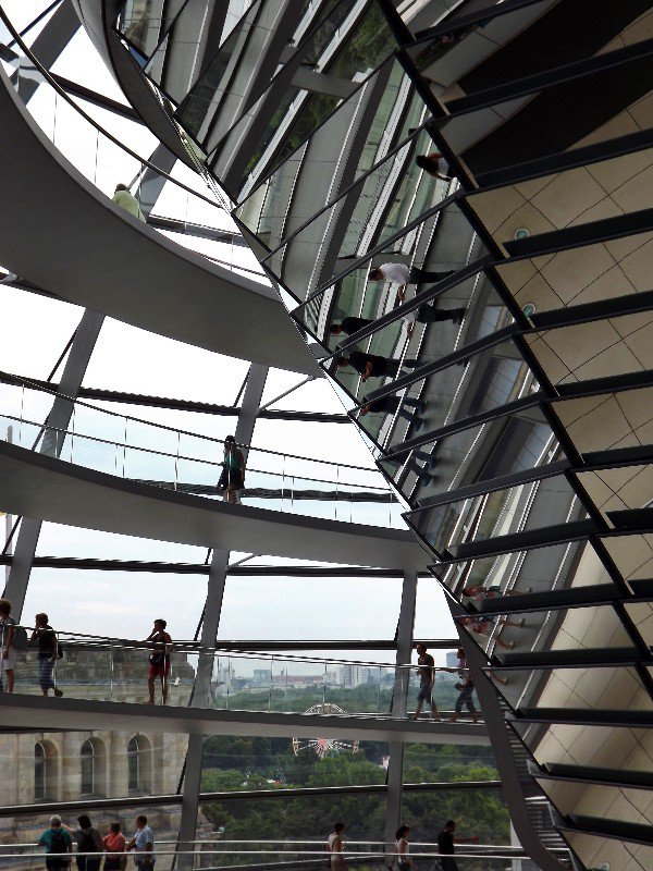 Climbing to the top of the Reichstag, Berlin