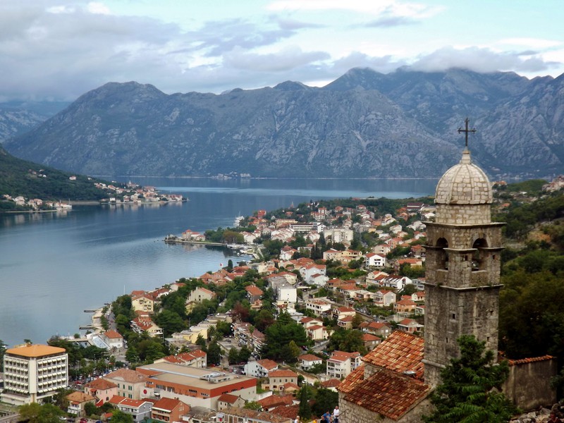 Looking over the Bay of Kotor, Montenegro