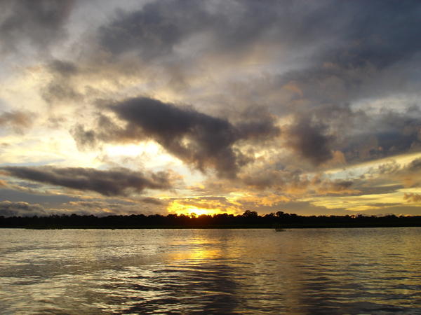 Sunset over River in Amazon