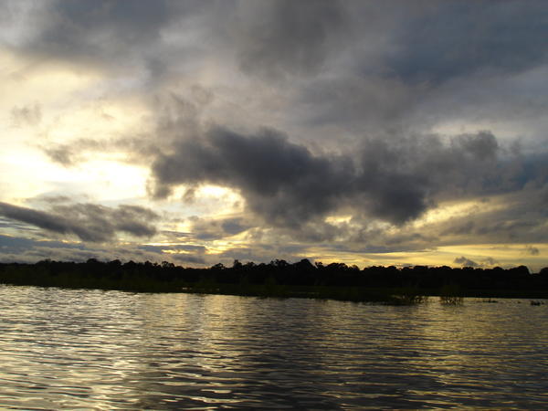 BIg Sky Sunset over River in Amazon