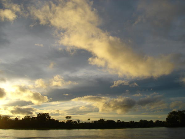BIg Sky Sunset over River in Amazon