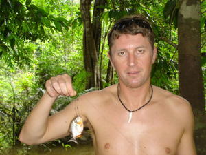 fishing on the river yavari, amazon