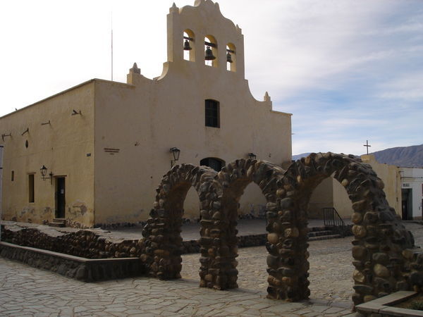central plaza and church in Cachi