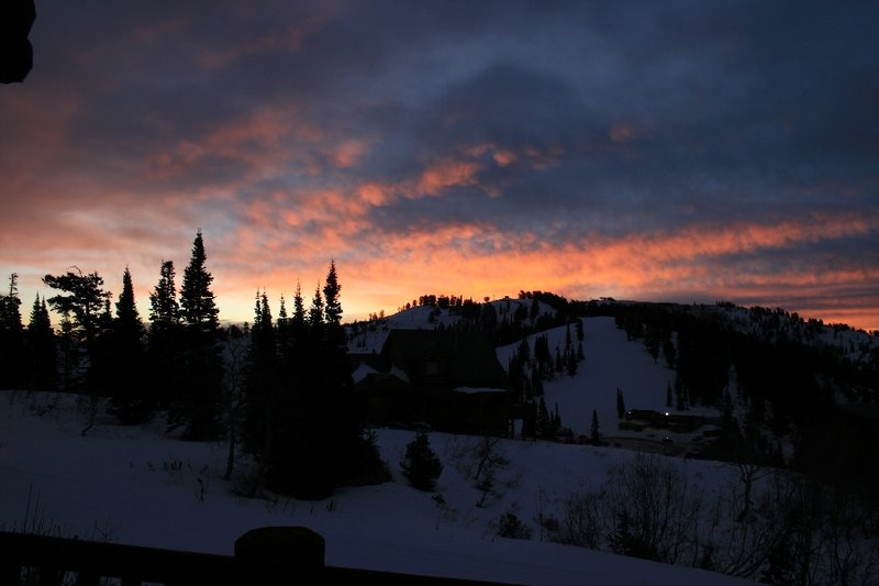 sunrise from our deck at Powder Mountain, Utah
