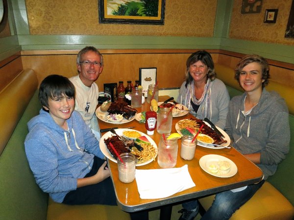 Dining at Lucille's Smokehouse BBQ, Torrance, LA