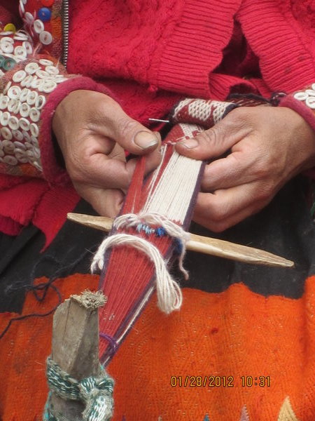 Weaving with stake and backstrap
