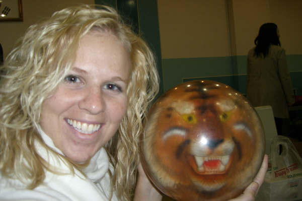 The cool tiger bowling ball