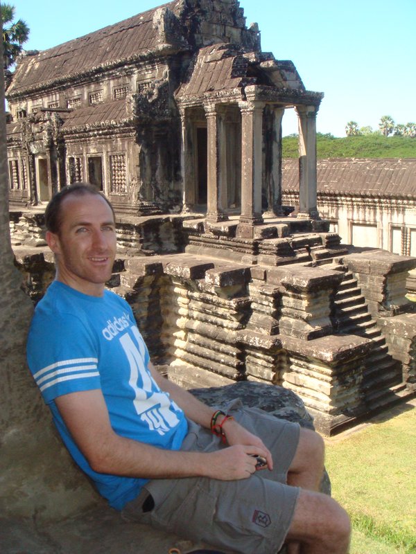 Taking a break at Angkor Watt