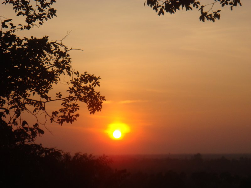 Sunset on hill beside Angkor Watt