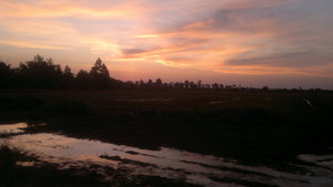 Sunset on drive back from Banteay Srei