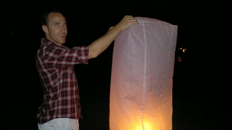 Vinny letting off a lantern!