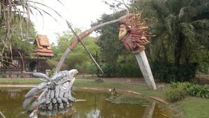 Different sculptures throughout the park