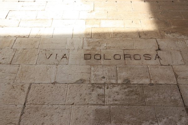 Via Dolorosa-the path Jesus walked before crucifixion 