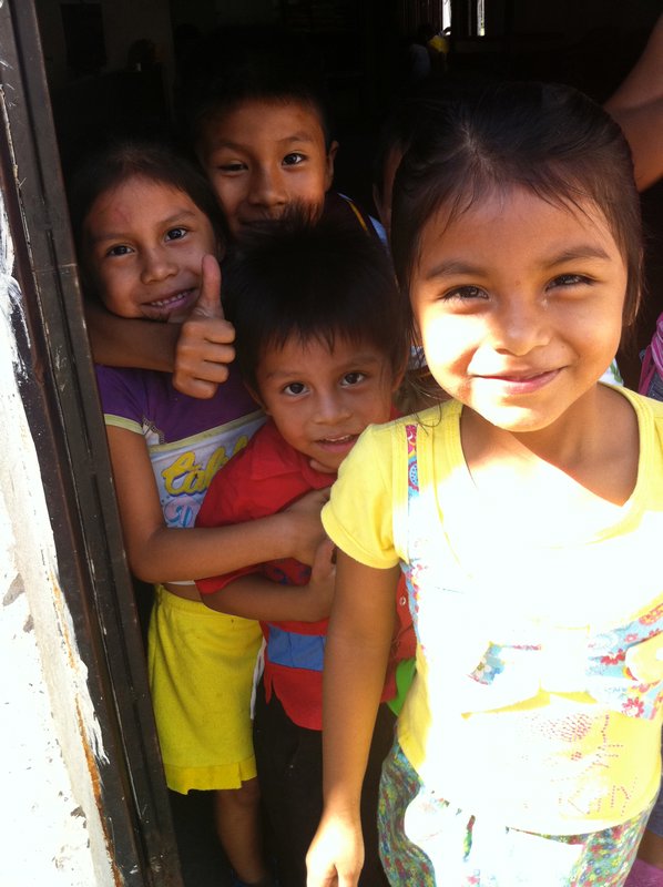 Some of the kids from the four-family home