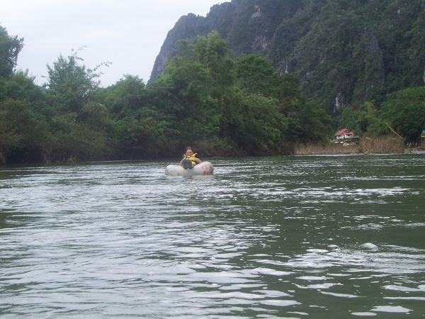 tubing on the Nam Xong river