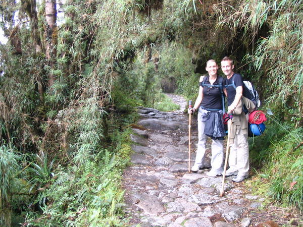 us on the original Inca Trail in the mighty jungle
