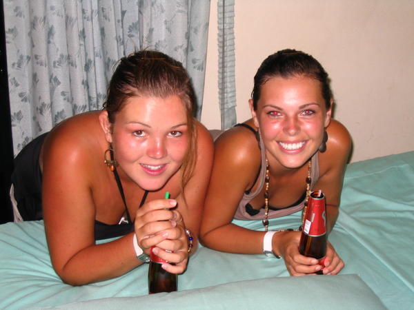 Ceri and Rachael with wine coolers