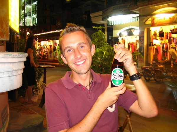 Neil and the local beer!
