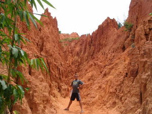 Neil exploring the red canyon