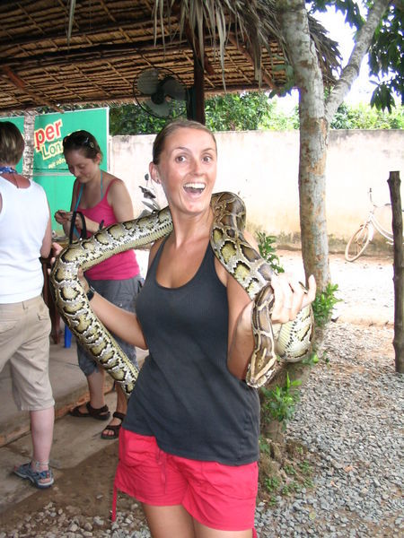 Donna holding the big python