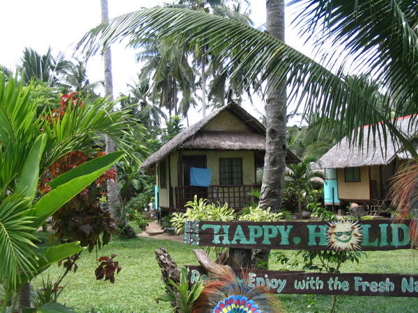 Our Sabang beach nipa hut 20 metres from the sea