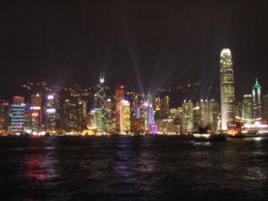 Impressive lights as seen from Kowloon riverside