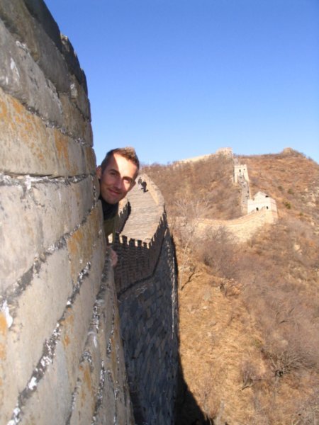 Neil playing 'peek a boo' on great wall