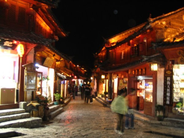 Lijiang street at night