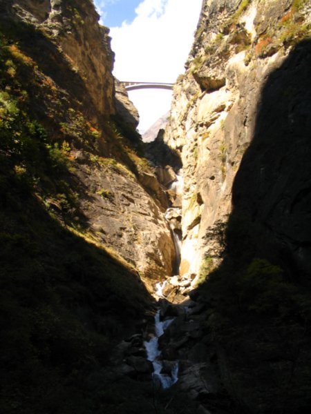 bridge across the top of the gorge