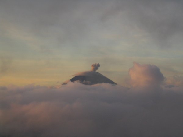puff of smoke from Gunung (mount) Semeru