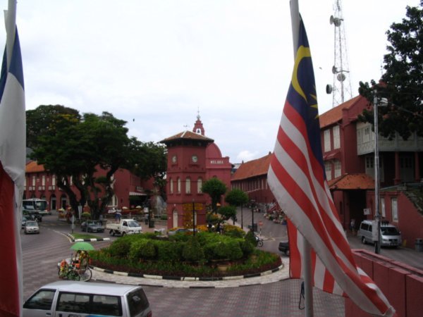 the Stadhuus and the Malaysian flag